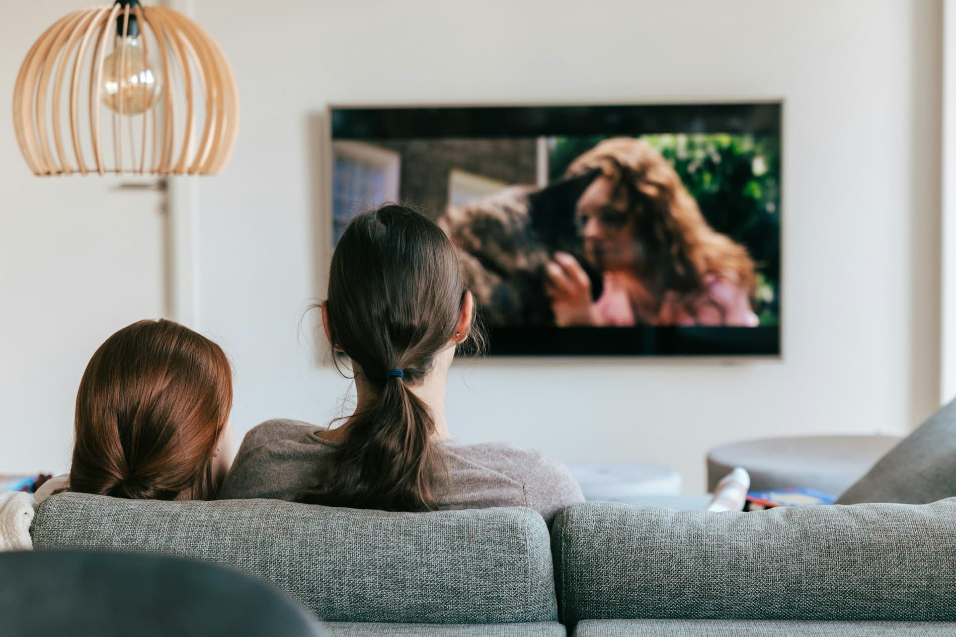 A family enjoying an evening together at home