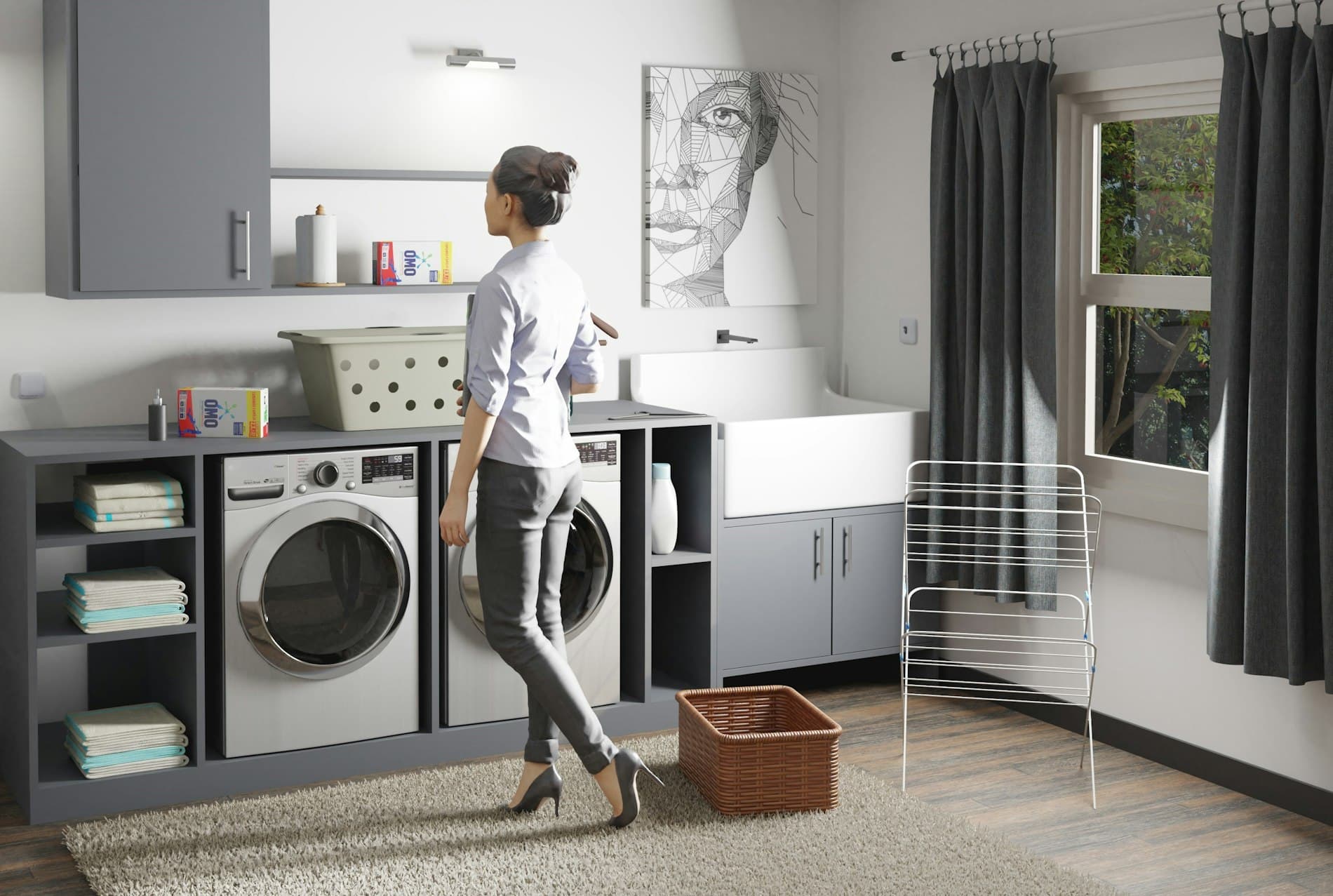 Bright laundry space